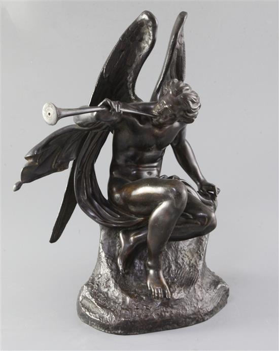 Jean Francois Theodore Gechter (1796-1844). A second quarter of the 19th century French bronze figure of an angel, height 13.75in.